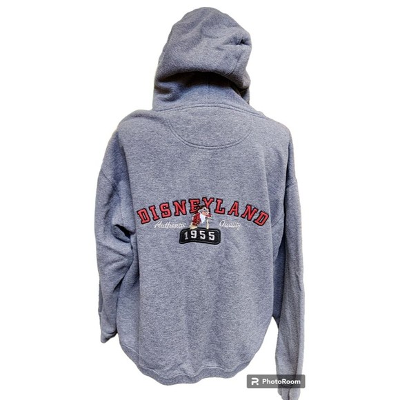 Disneyland Gray Full Zip Hoodie Embroidered 1955 Size Medium - Picture 1 of 7